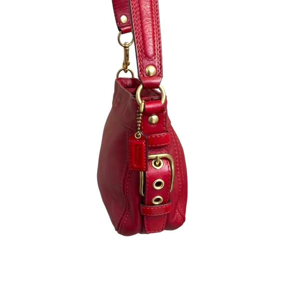Coach red leather Zoe mini hobo bag - Picture 4 of 13